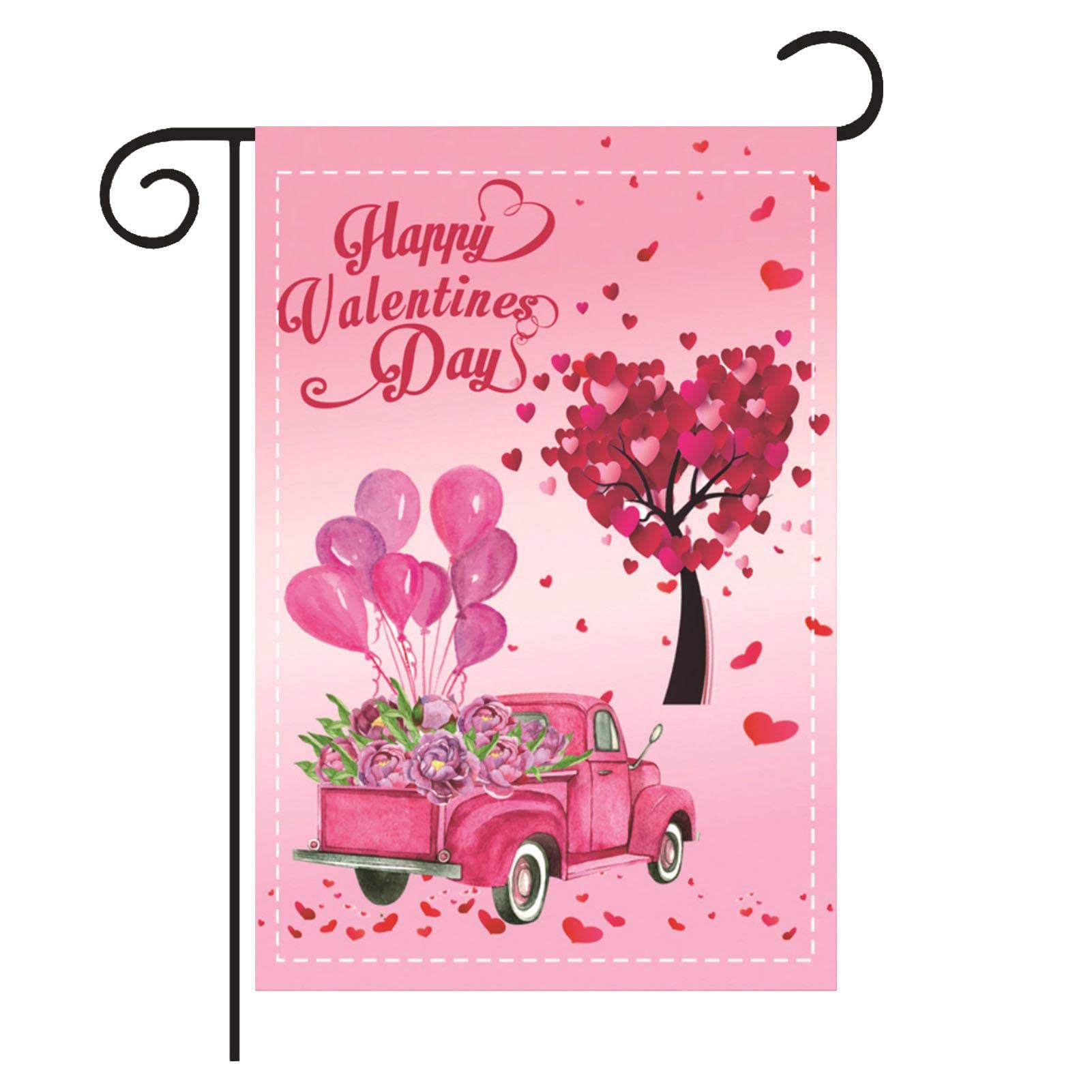 Blissyard Valentinstags-Gartenflagge, 30,5 X 45,7 Cm | Doppelseitig, Mit Elfe Und Herzen, Für Draußen