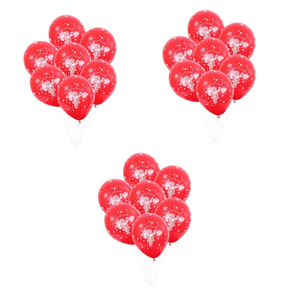 MAGICLULU 3 Set Di Palloncini Natalizi Più Lunghi Da 10 Pollici in Lattice Decorazioni Per Feste Di Natale E Babbo Natale Palloncini Con Stampa Rossa 100 Pezzi * 3