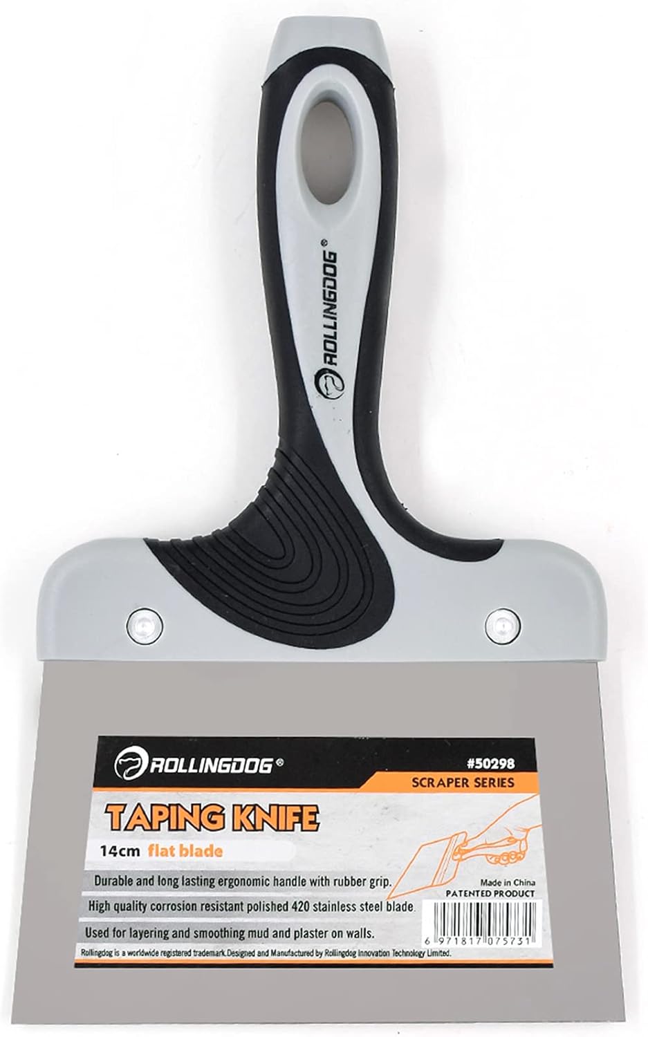 ROLLINGDOG 140 mm Taping Knife Corrosion Resistant Polished Stainless