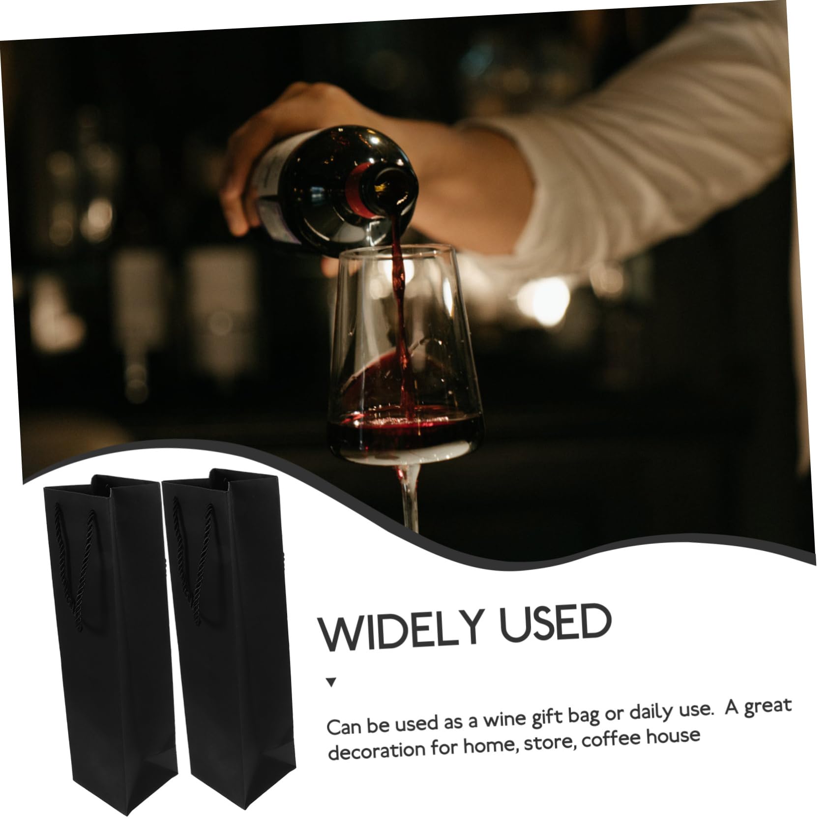 Gadpiparty 5 Series Bolsa De Papel De Vino Tinto Bolsa De Vino De Fieltro De Transporte De s De para De Botellas De De Negro 12 Piezas X 5