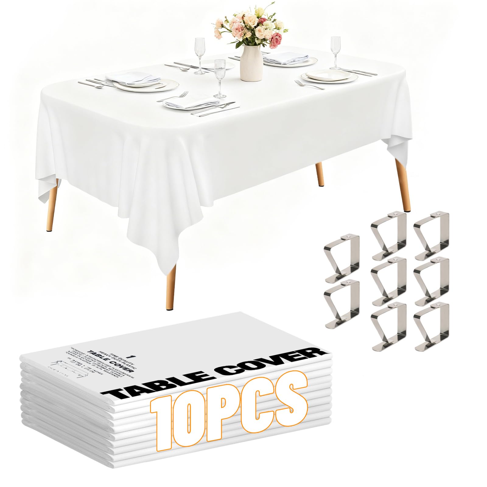 lot de 10 nappe blanche anti-taches