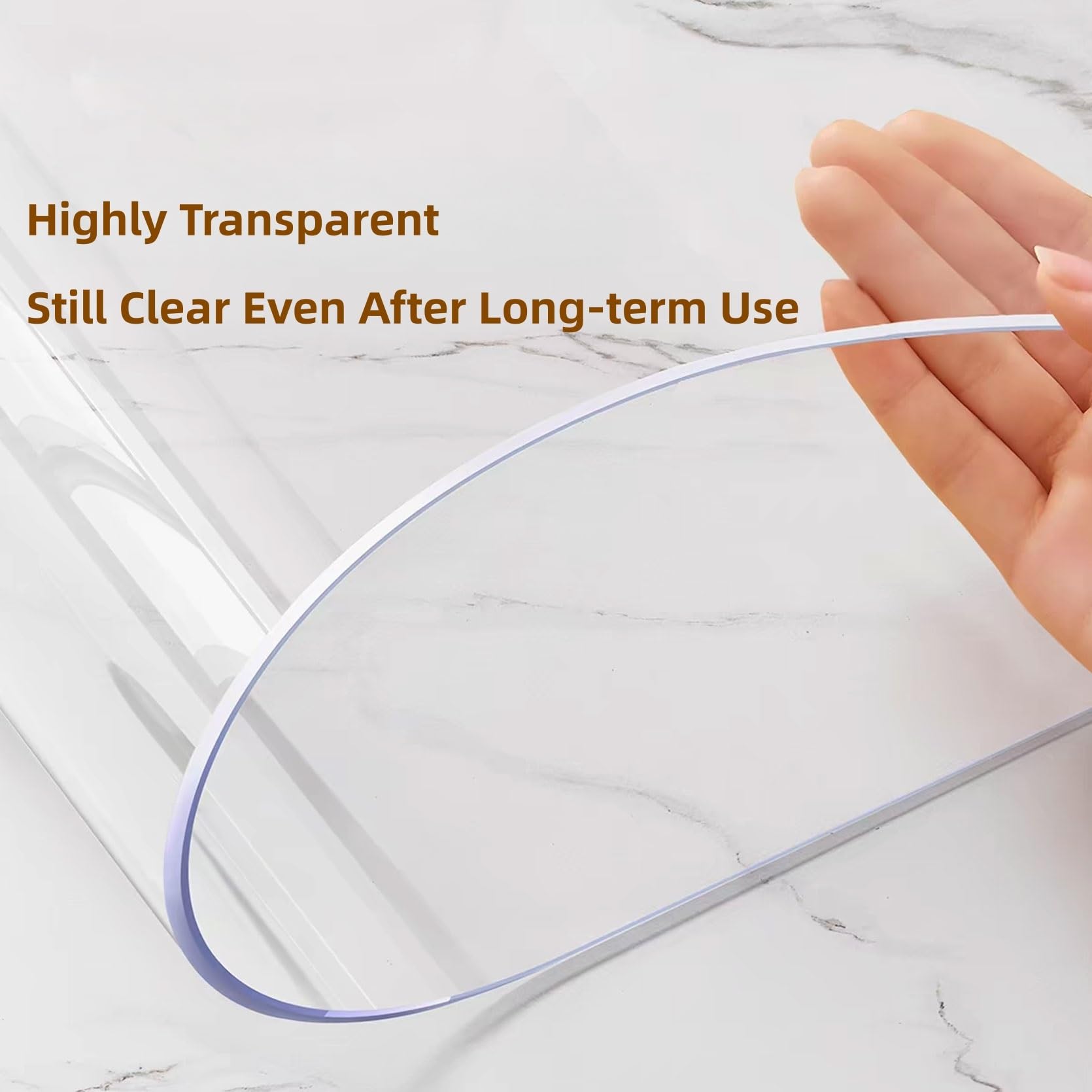 Protector de mesa de PVC transparente, 2 mm, impermeable, resistente al calor, antideslizante, resistente, fácil de limpiar, tamaño personalizado para familia, escuela, oficina (150 x 180 cm)