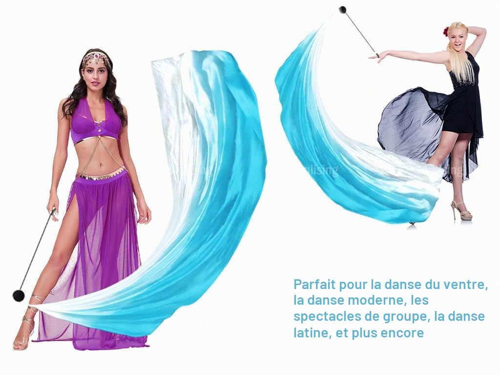 Anlising 2PCS Balle de Danse du Ventre, Poi Ball Voile de Soie, Voile De Danse du Ventre, Balles pour La Danse du Ventre, pour La Danse du Ventre, Les Spectacles, Les FêTes, Spectacle de Danse