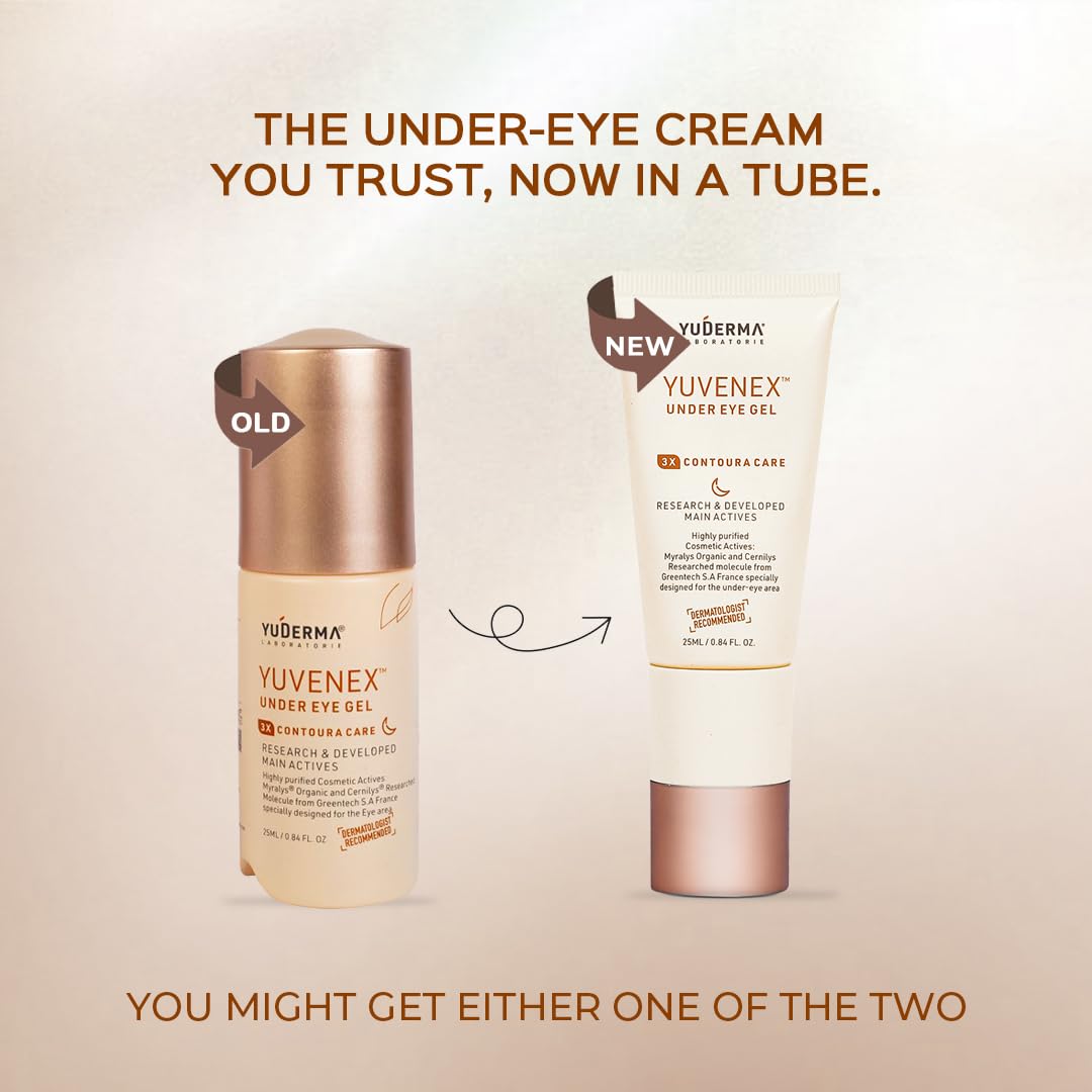 YUDERMA Yuvenex Under Eye Cream For Dark Circles โ 3X Contoura Care Under Eye Gel for Dark Circle & Puffiness Treatment, Hydrating Cream for Fine Lines & Under Eye Care, 25 ml