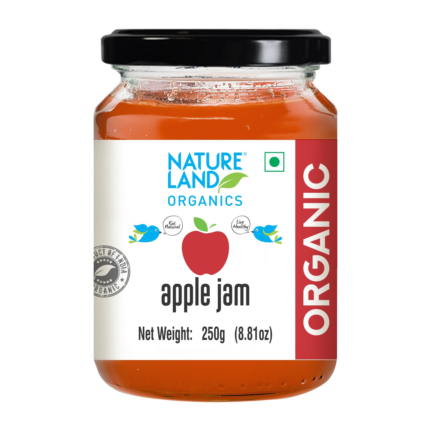 Natureland Organics Apple Jam 250 Gm - Healthy Organic Jams