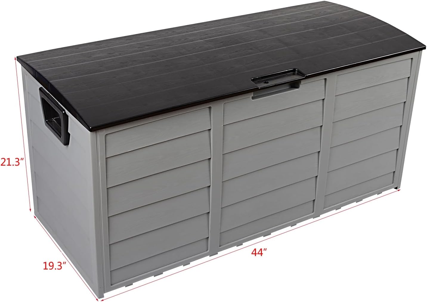 75 Gallon Outdoor Deck Box, Waterproof Storage Box with Wheels, Lockable Wheels, Patio Storage Box Storage, Resin Structure for Garden,Patio (Gray)