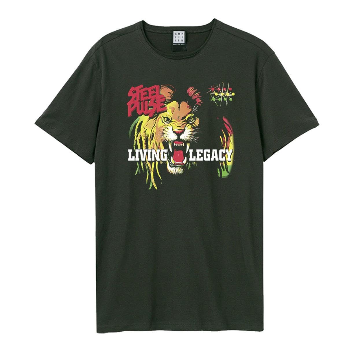 Amplified Men's Charcoal Living Legacy Steel Pulse Graphic T-Shirt Xxl