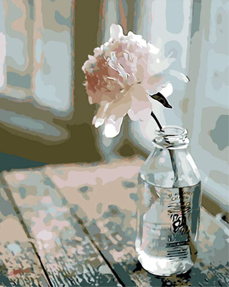 ABEUTY Paint by Numbers for Adults Beginner - Rose Flowers 16x20 inches DIY Acrylic Oil Painting Craft for Home Wall Decor(Wooden Framed) — image 1