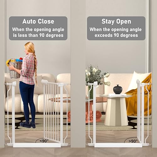 Miniatura 4 de Fairy Baby Puerta pequeña y estrecha para bebé, para puertas, escaleras, pasillo, 25-27 pulgadas de ancho, montada a presión, puertas de seguridad