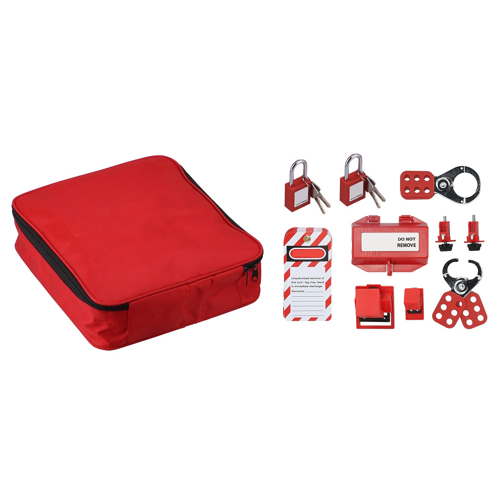 Fabater Bloqueo de Bloqueo de Eléctrico Ajustable Conjunto de Kit de Interruptores de Seguridad de Seguridad para Húspes, para Electricista/técnico, Tela de Nylon/acero/polyster, 2 Candados