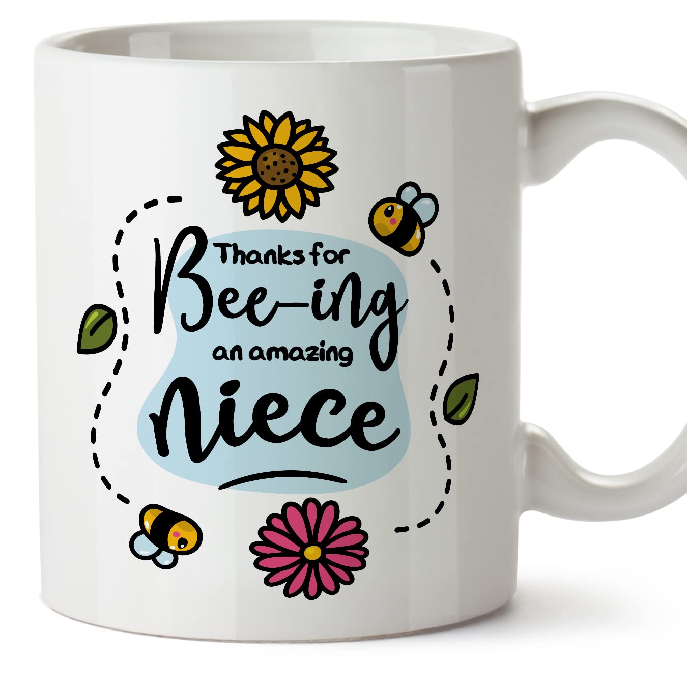 MUGFFINS Niece Mug - in English - Thanks for Beeing Amazing - Funny Gift - Ceramic 11oz Mug
