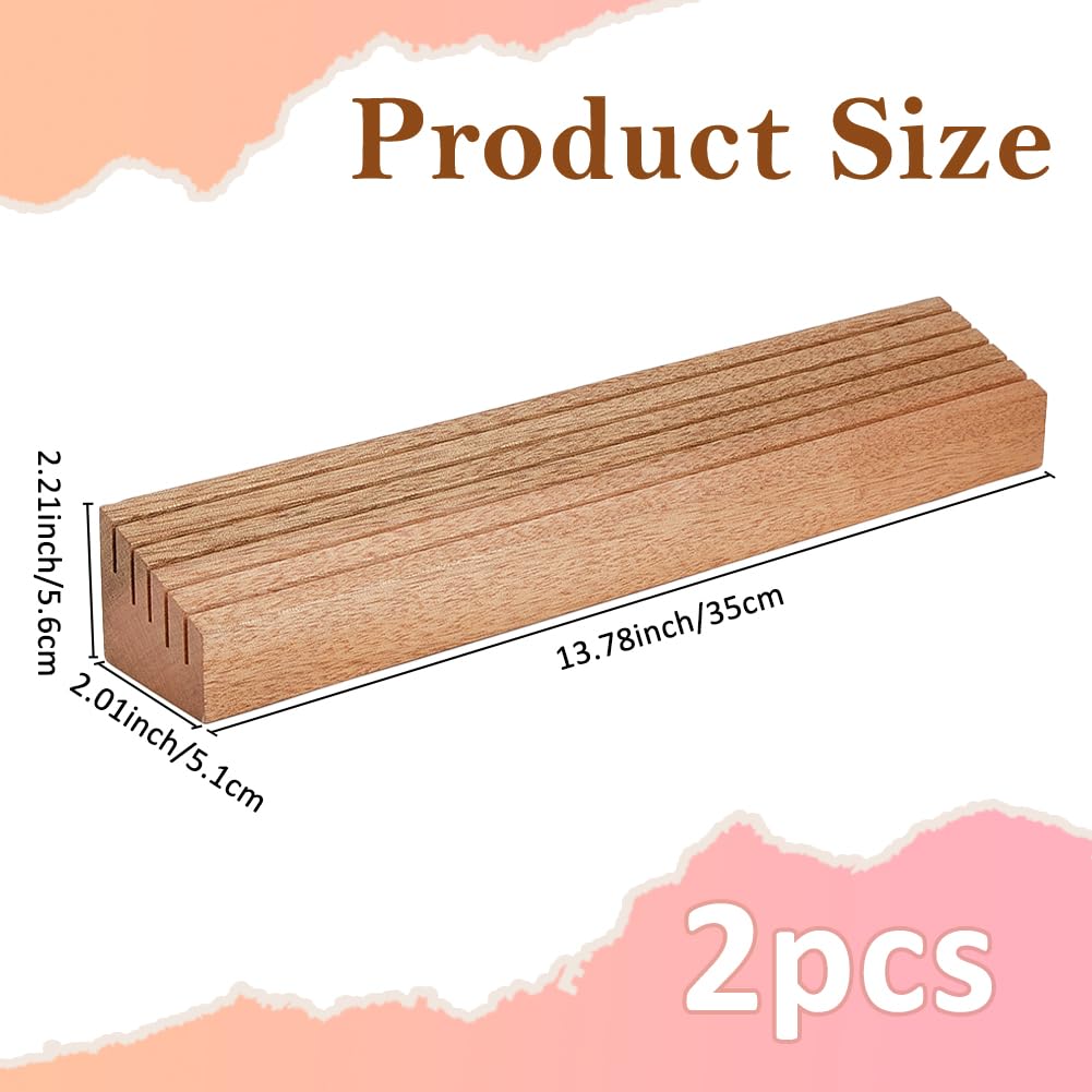 SUPERFINDINGS 2 Pack Playing Card Holder Soild Wood Playing Card Racks Wooden Cards Tray Racks for Organizing on Game Bridge Canasta Strategy 35cm - Image 2