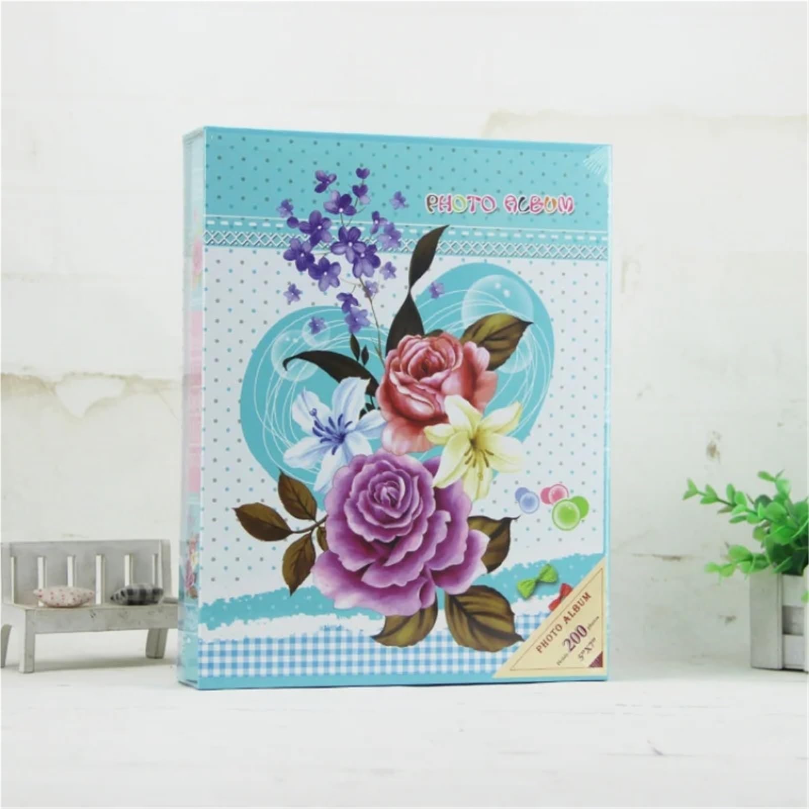 Álbum de fotos El álbum de fotos puede contener 200 bolsillos con 7 pulgadas (12, x 17,8 cm) Celebraciones aniversario