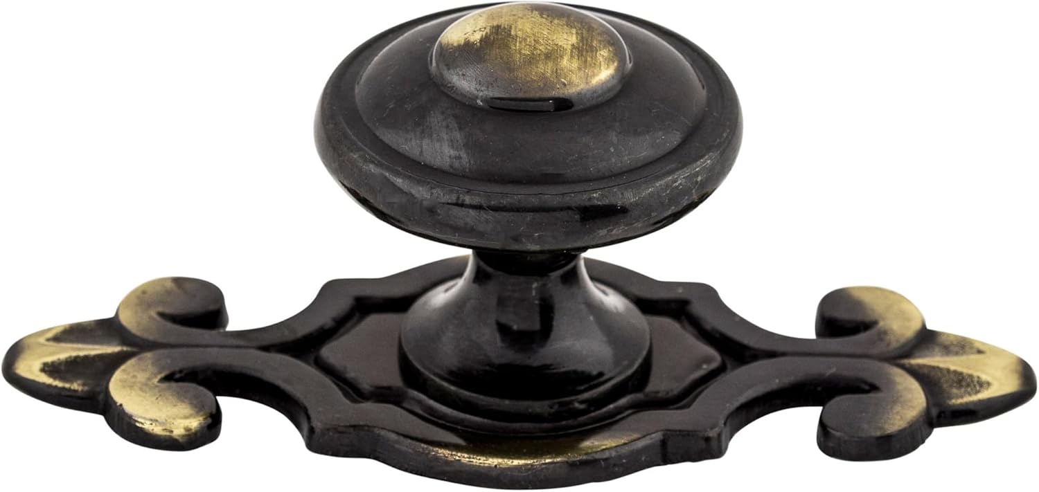 Top Knobs M28 Canterbury Knob w/Back Plate Brass/Antique Brass