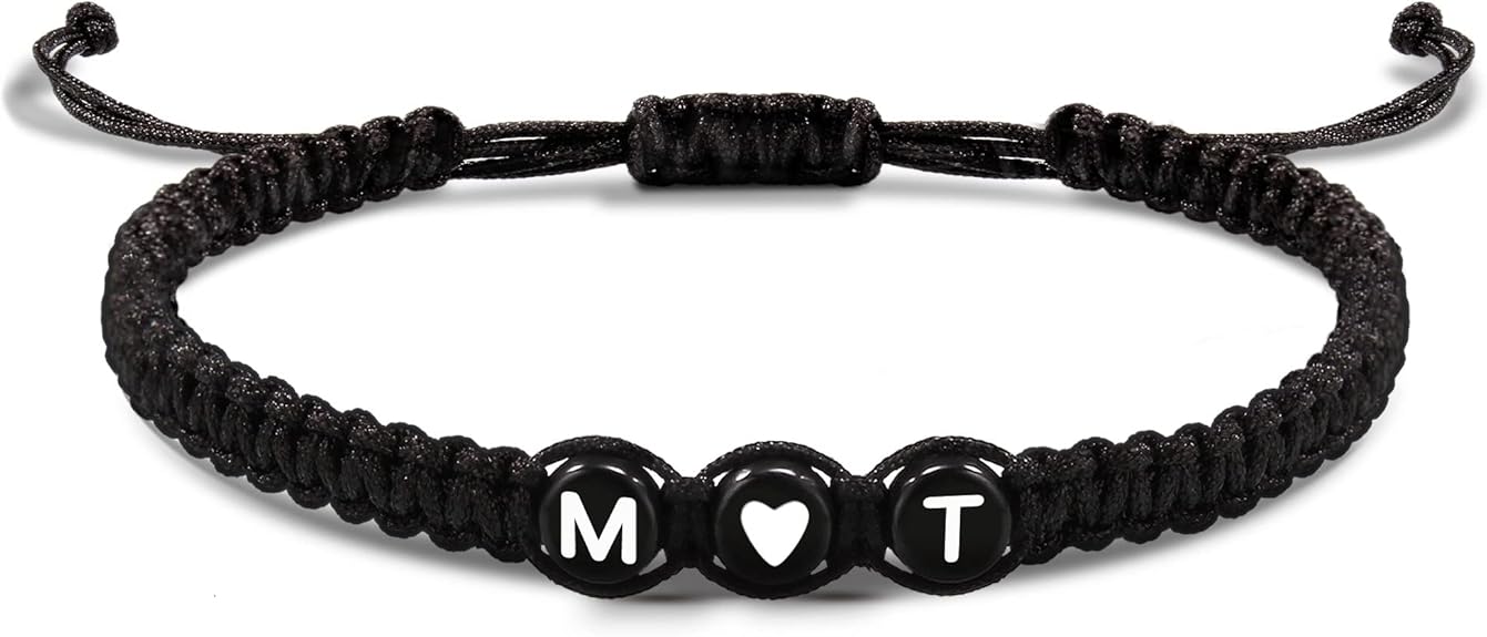 Initial Bracelets for Women Men's Bracelets Gifts for Girlfriend Boyfriend Letter Bracelets I Love You Gifts for Her Him Best Friend Birthday Gift Christmas Jewelry