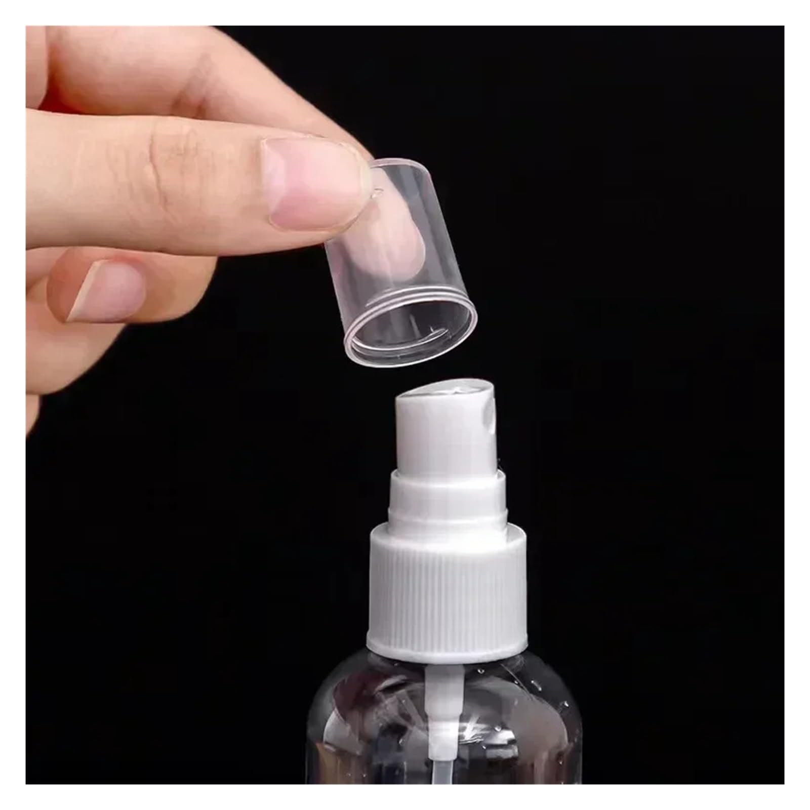 50 Stück Flaschen 50 ml/2 oz durchsichtige Reise-Sprühflasche aus Kunststoff, Leere Sprühflasche mit feinem Sprühnebel, tragbare nachfüllbare Sprühflasche