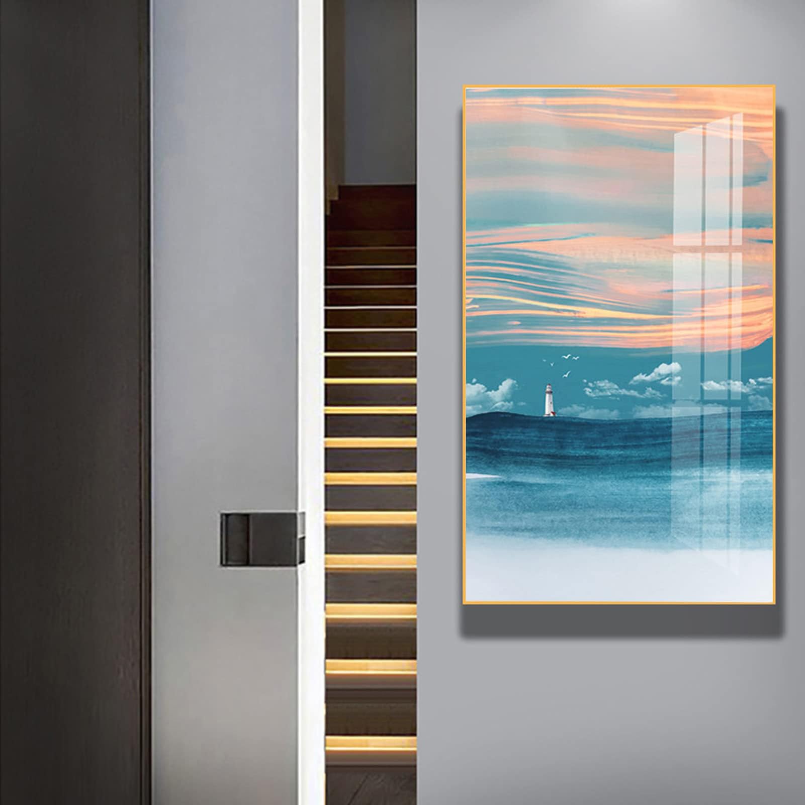 Copertura Quadro Elettrico - Decorativa Nascondi Contatore - Quadri Copri Contatori Elettrici da Parete - Protezione Affidabile per Il Tuo Quadro Elettrico,Black (d),50×70cm