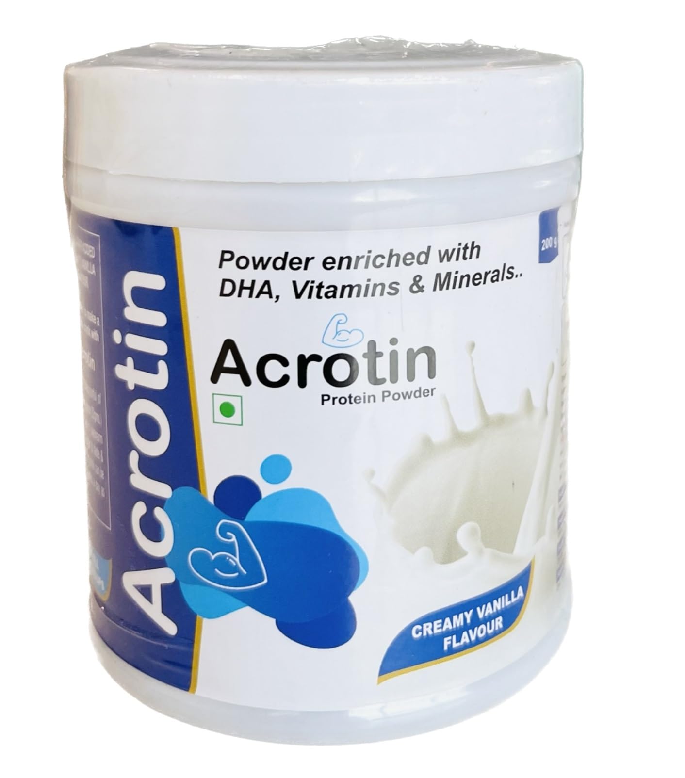 Acrotin| Protein Powder | For men, women, kids | Vanilla Flavor | 200g | Accure Pharma