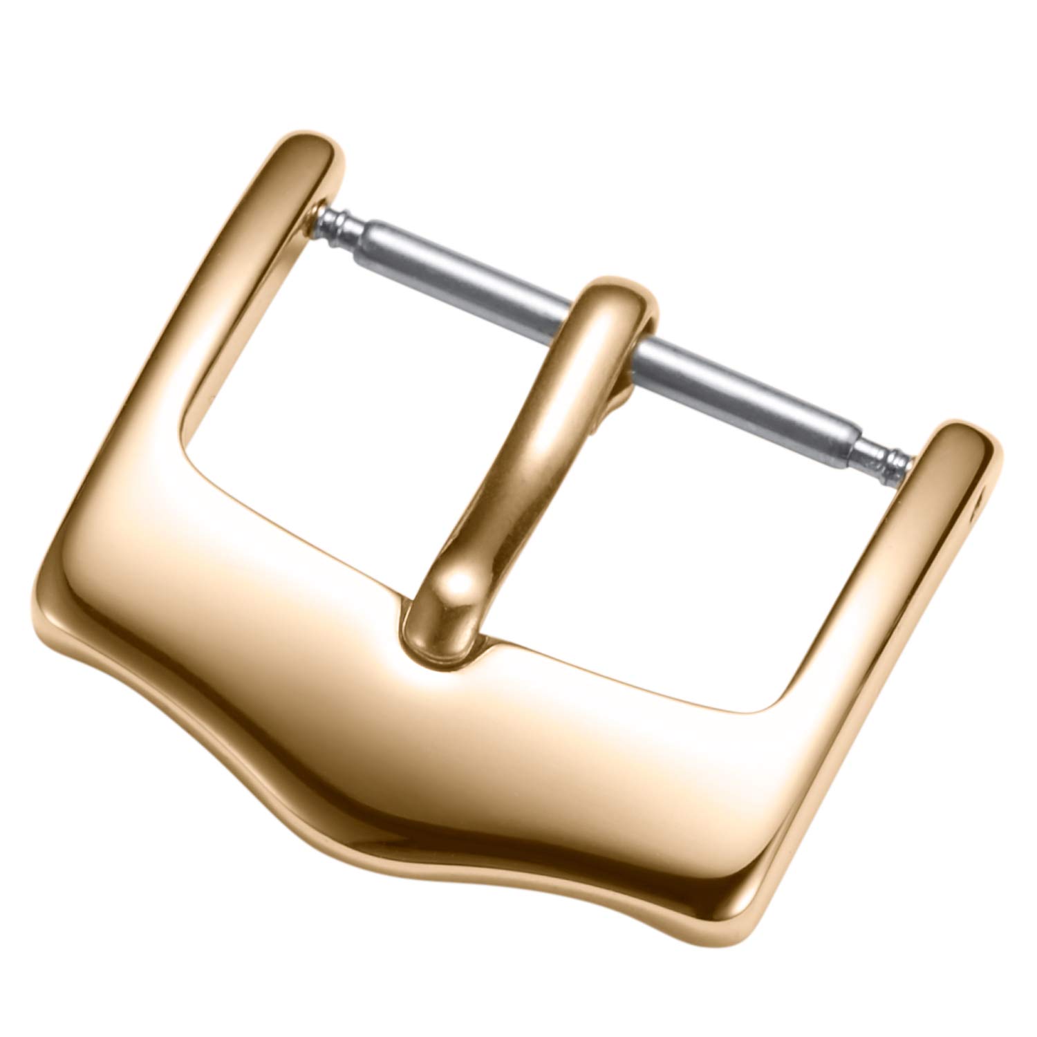 Stainless Steel Pin Buckle Polished Replacement Clasp for Men Watch Band Strap Curved Shape 10mm/12mm/14mm/16mm/18mm/20mm/22mm/24mm Black,Silver,Gold,Rose Gold