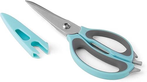 Miniatura 10 de Farberware Tijeras de cocina multiusos de acero inoxidable 4 en 1 con cubierta de cuchilla, color negro