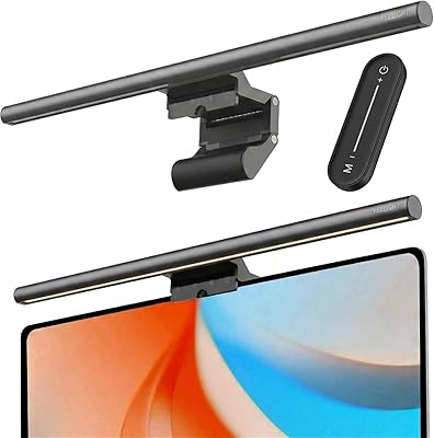 Yeelight Lámpara Monitor con Control Remoto Inalámbrico 40cm, Luz Monitor 250LM Protección Ocular, Barra de Luz LED USB para Oficina y Gaming, Monitor Light Bar Regulable, Screenbar Antireflejos