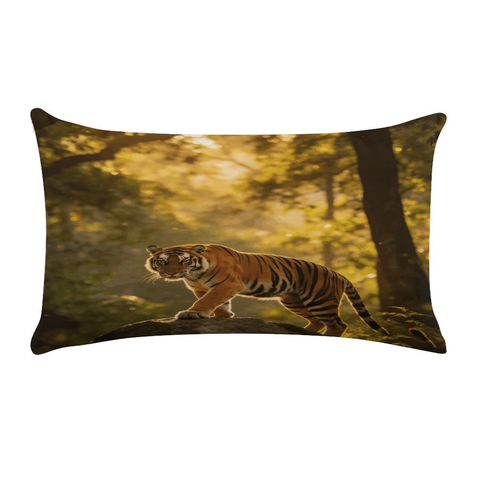 Fodpand Style Tiger Pillow Cases Set Of 1 Extra Soft Pillow Protectors With Hidden Zipper Perfect For Hotels, Guest Rooms,Bedroom 12X20 Inches Pillows Not Included