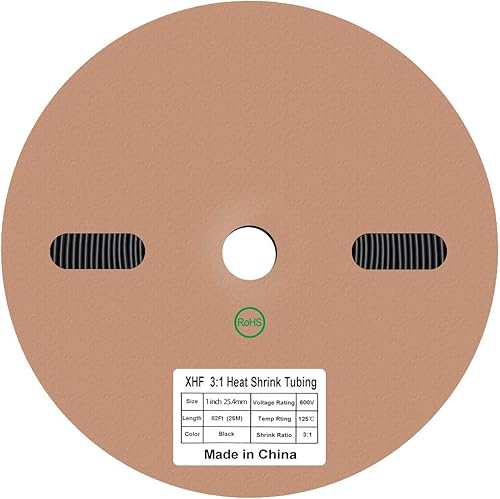 Vista 9 de XHF 2 tubos termorretráctiles de poliolefina impermeable 3:1 de 3/4 pulgadas (0.748 in), tubo termorretráctil de grado marino, sellado de negro