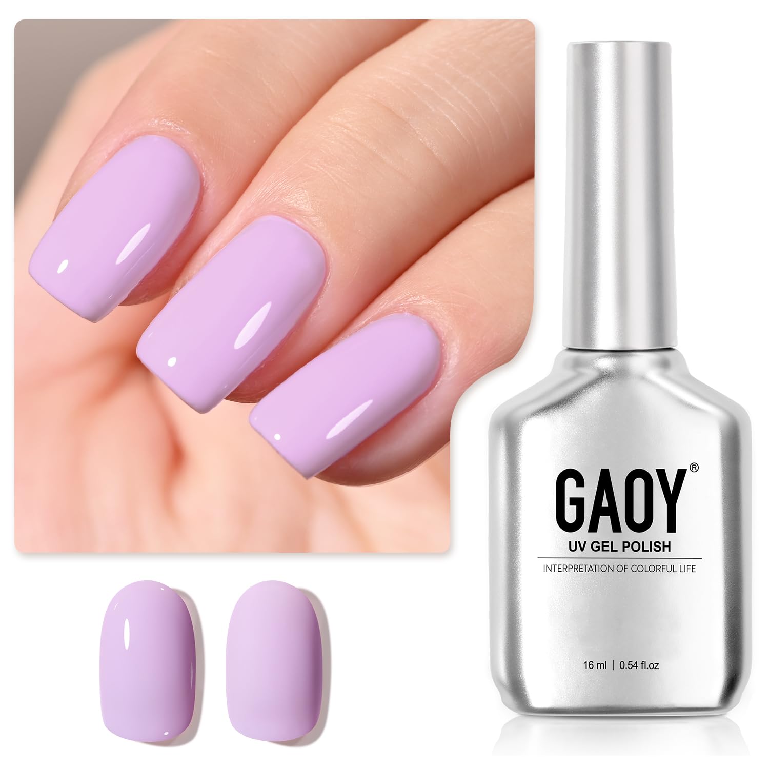GAOY Pastel Gel Nail Polish - Light Purple Soak Off UV Polish