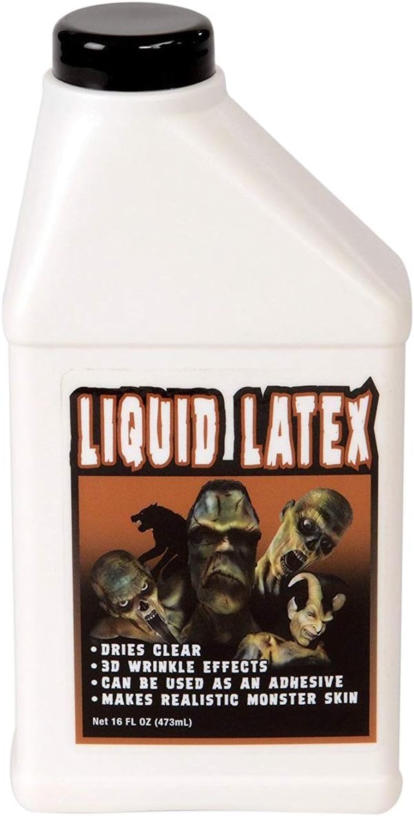 Liquid Latex Makeup SFX Kit - Create Gruesome Looking Scars Open Sores - Professional Grade Stage Play - 16 Fluid Ounce