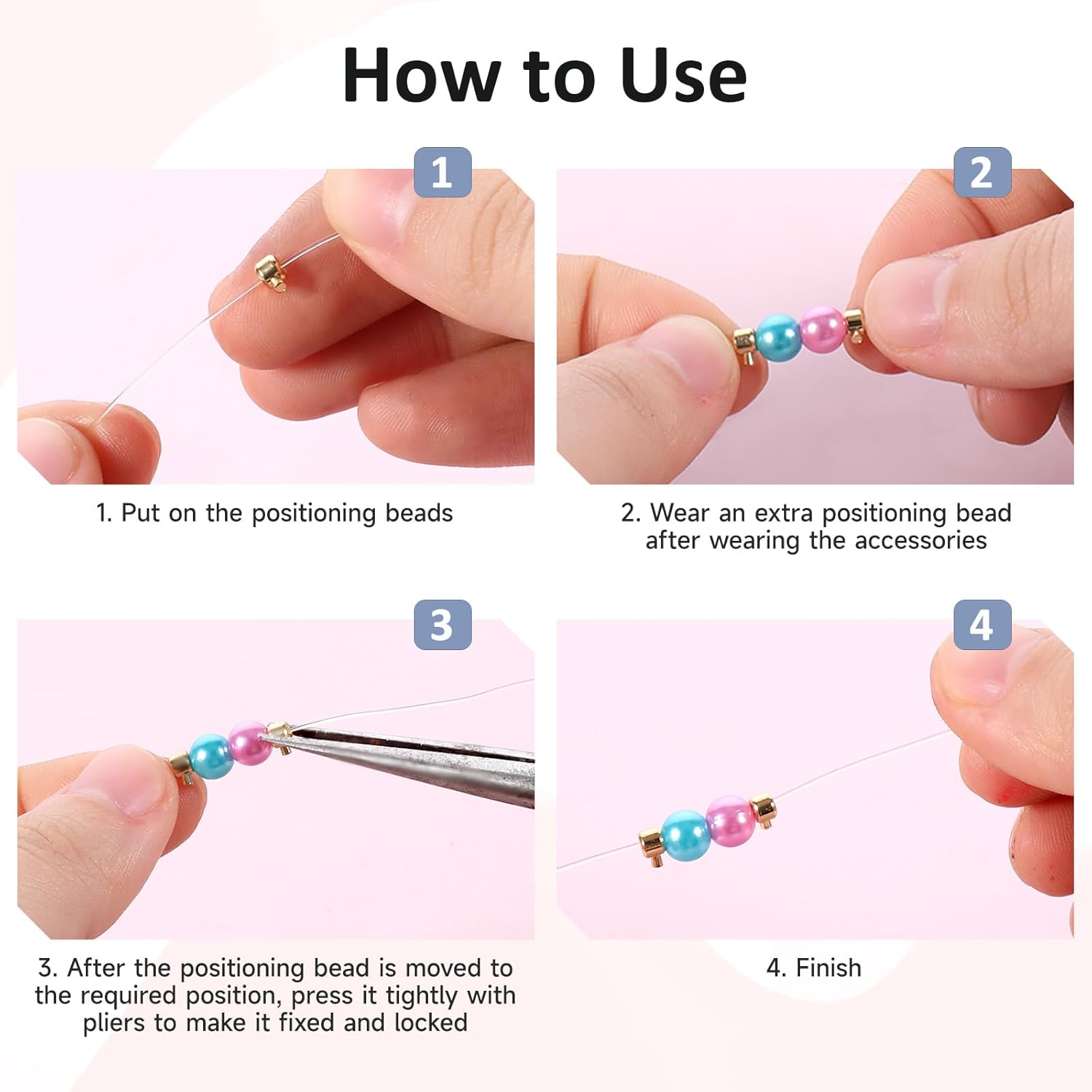 80 Pcs Gold Silver Round Crimp Beads for Jewelry Making Brass Metal Round Crimp-Beads Gold Silver Spacer Beads for DIY Bracelet Jewelry Making (Gold and Silver) - Image 4