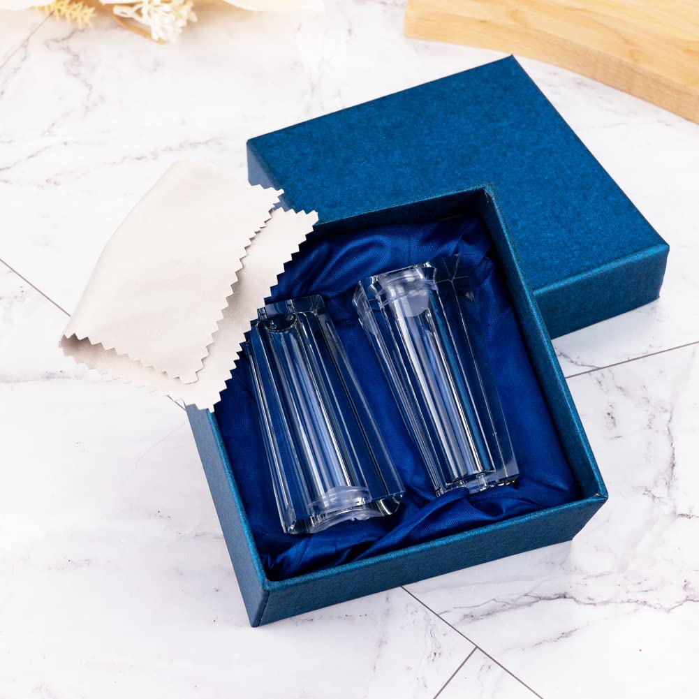 Juego de salero y pimentero, diseño recargable, coctelera de condimentos de cristal, decoración de cocina para mesa de cocina, caravana, cena, barbacoa de camping (juego de 2)