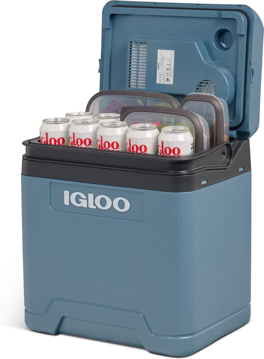 Igloo IE27 ACDC - Glacière Thermoélectrique 24L - 12V/230V - Jusqu’à 20 °C en dessous de la température ambiante - Réfrigérateur Portable pour Camping