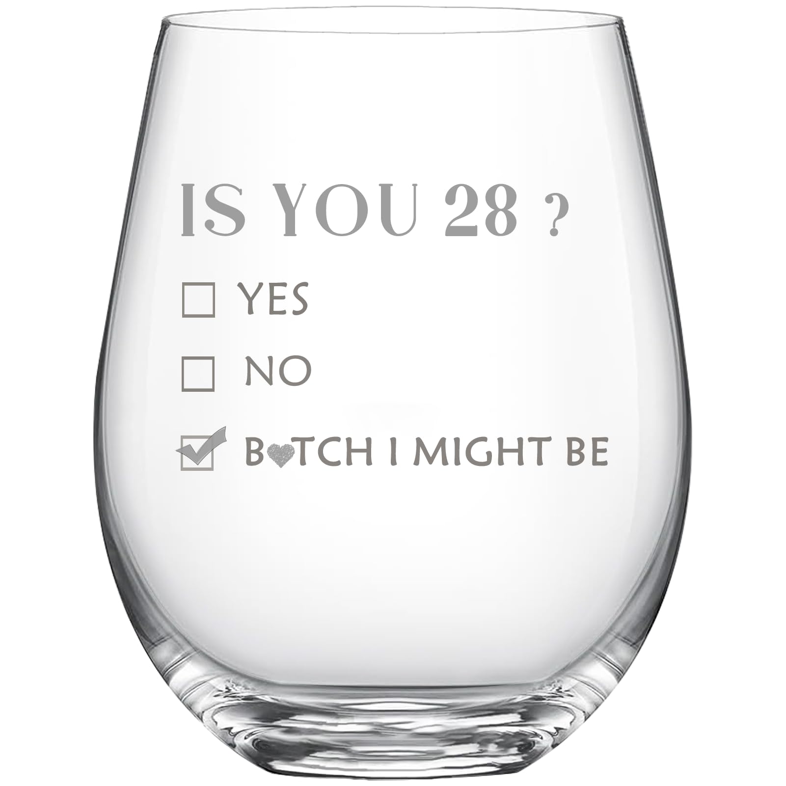 ERYUWOZA 28th Birthday Gifts for Women and Men, Turning 28 Present Wine Glass, 28 Year Old Party Supplies Decorations for Her Him, Birthday Gifts for