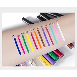 BestLand 12 Colors Matte Liquid Eyeliner Set Rainbow Colorful Neon Eyeliner Pencil Pigmented Waterproof Smudgeproof Long Lasting Gel Eye Liner Christmas Makeup Gift Kit for Women (Set A)