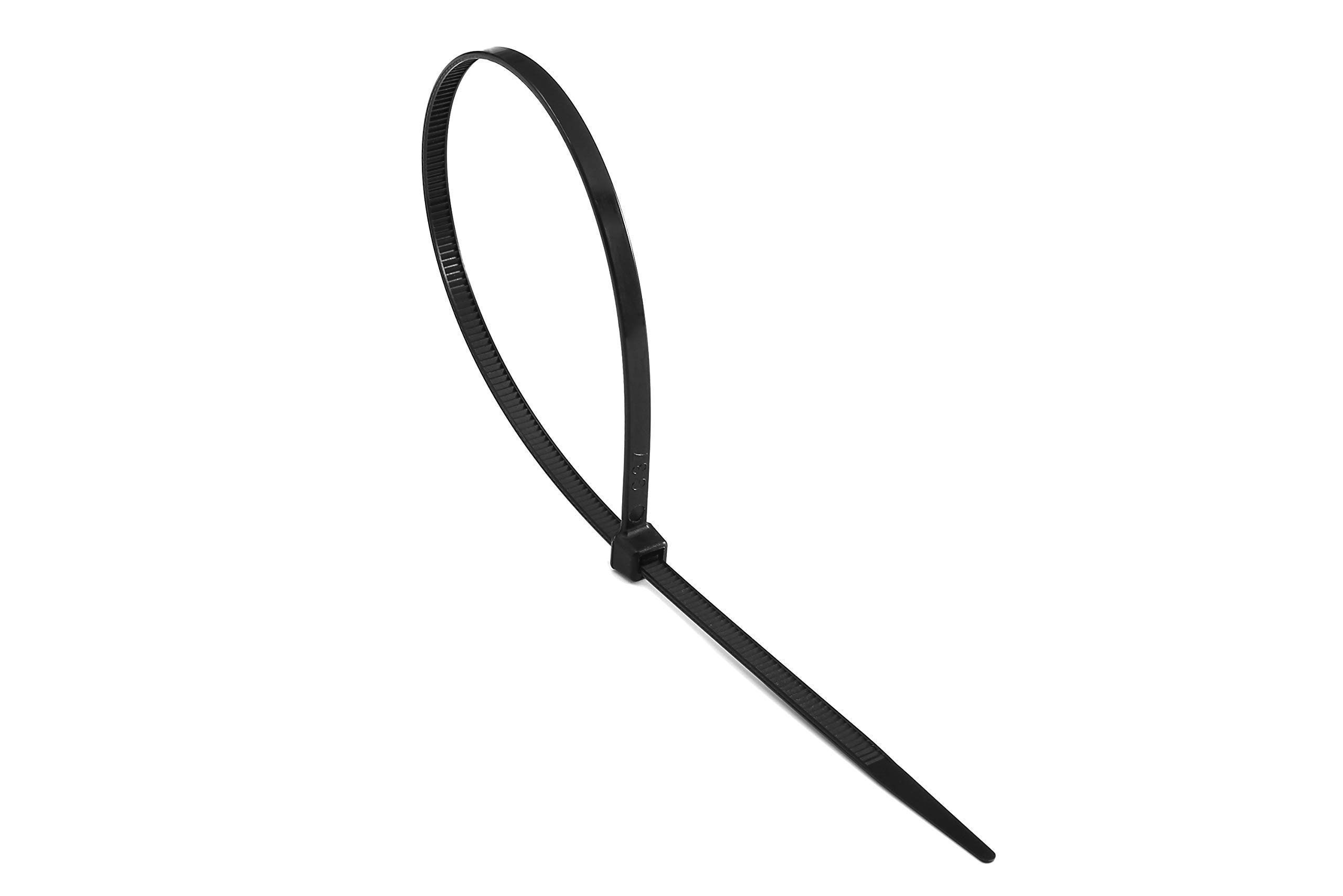 Zestaw 500 opasek kablowych – czarne – odporne na promieniowanie UV – 80 mm / 100 mm / 120 mm / 200 mm / 300 mm (po 100 sztuk)