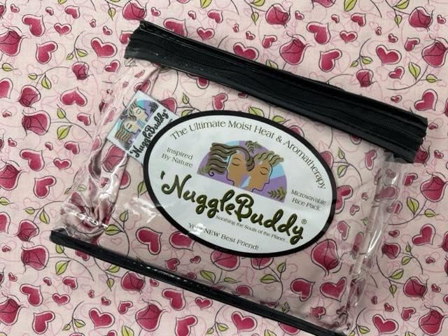'NUGGLEBUDDY New! Microwavable Moist Heat & Aromatherapy. Beautiful Hearts & Flowers Fabric Sweet Lavender Aromatherapy!