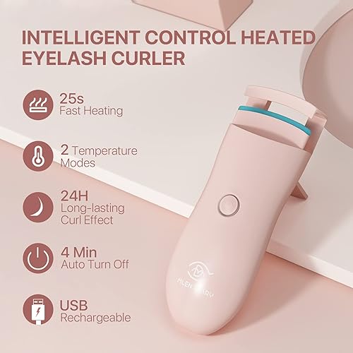 Miniatura 2 de Rizador de pestañas calentado, rizadores de pestañas recargables por USB, rizador de pestañas eléctrico para rizar rápidamente y de larga duración,