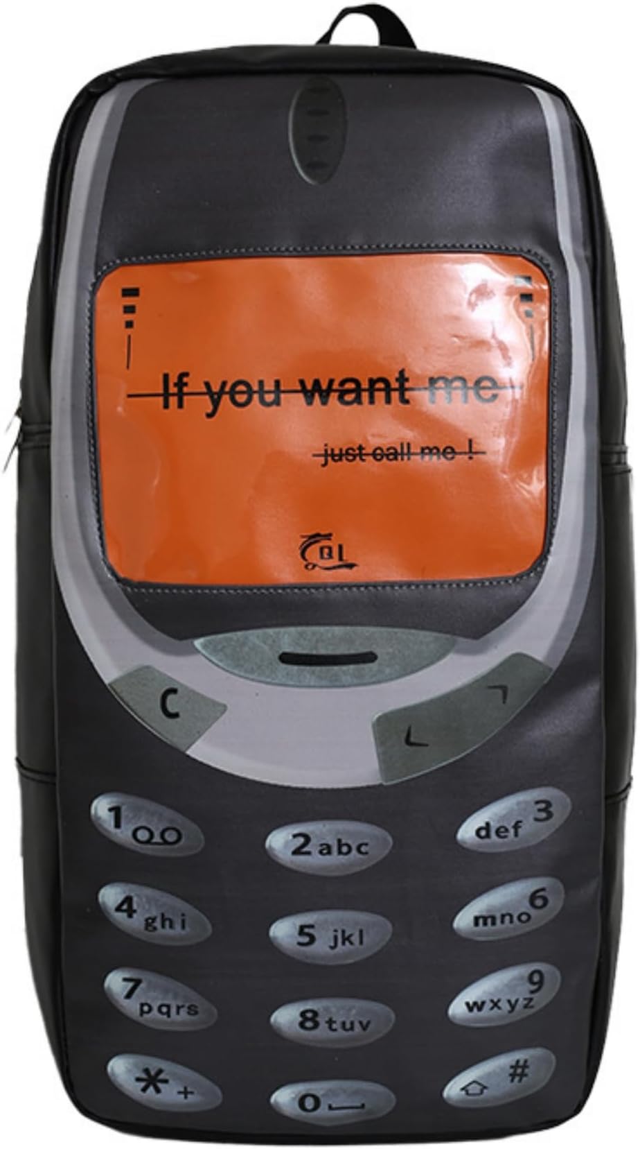 Stylish Phone Shaped Backpack Laptop Knapsack for Hiking, Travel, Funny Telephone bag Novel Unique Leather Backpacks (BLACK)