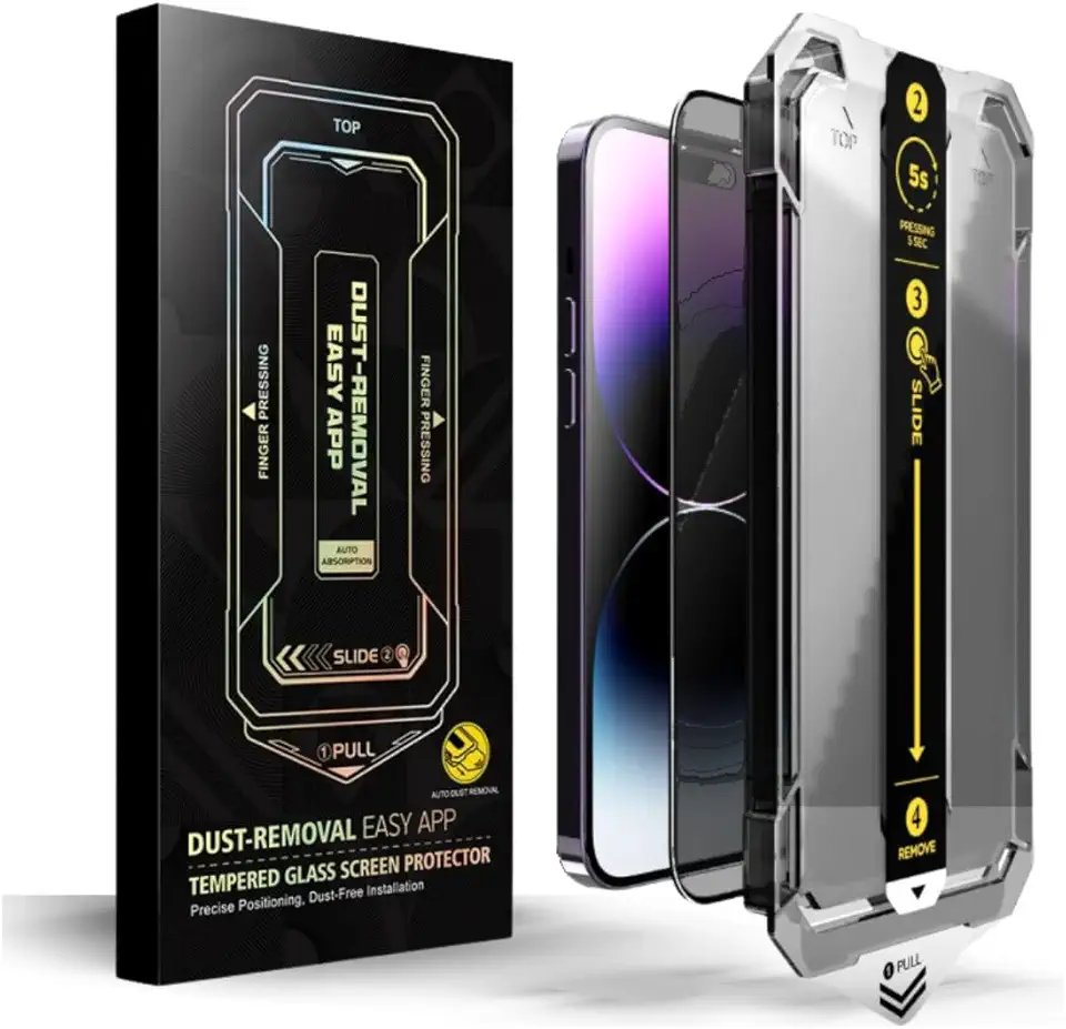 Película de Proteção com Aplicador Compatível para Iphone Anti Impacto Resistênte Transparente 3D SafeCare (14 Pro Max)