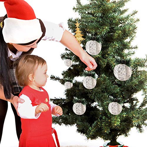 Christmas Ball Ornaments, 4Pc Set White Pinecone Rattan Thread String Christmas Tree Ornament Xmas Trees Wedding Party Decorations #TOP4