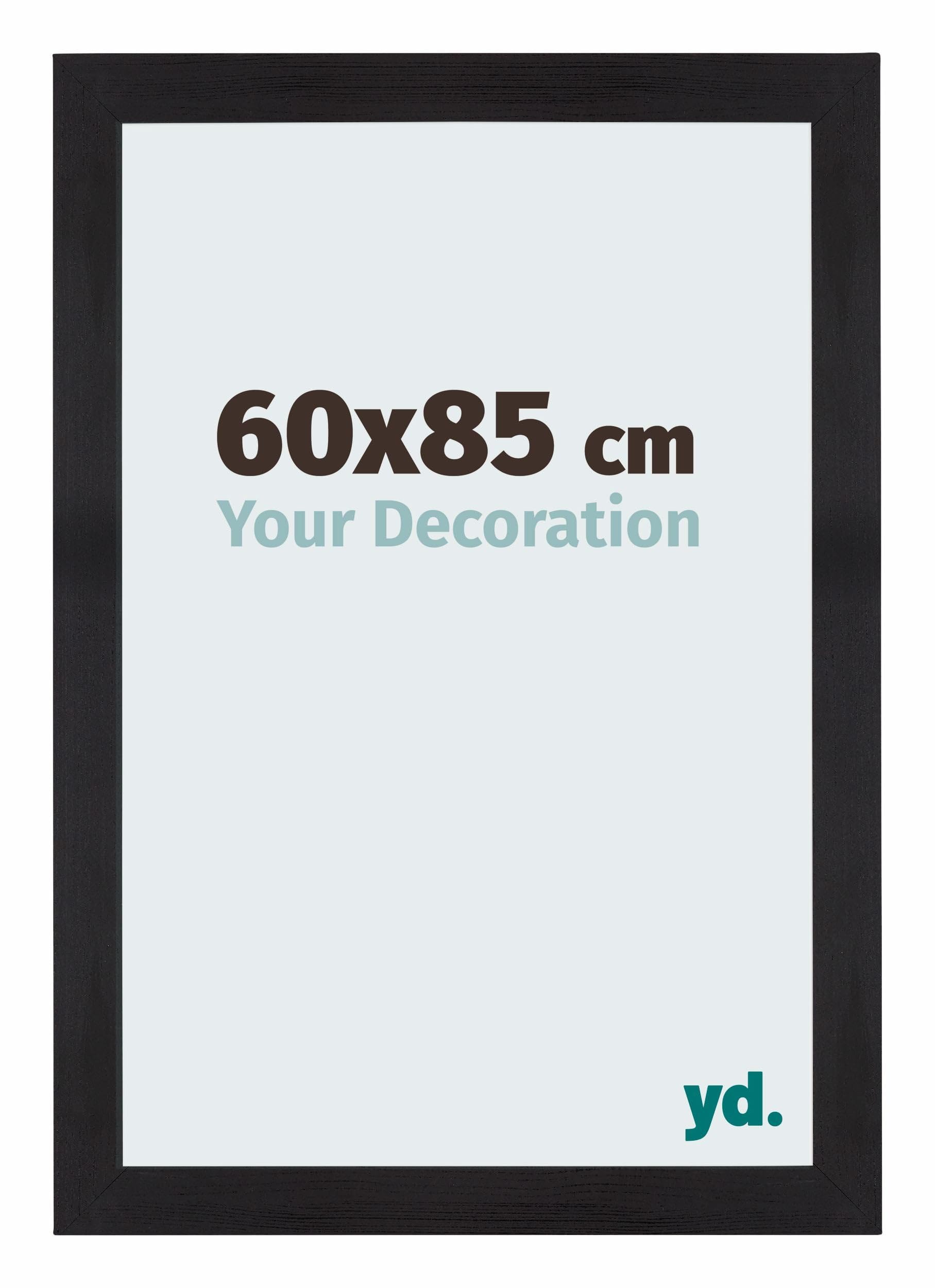 Your Decoration - Picture Frame 60x85 cm - Black Woodgrain - Decorative Wall Frame in MDF with Antireflection - Frame 60x85 - Mura