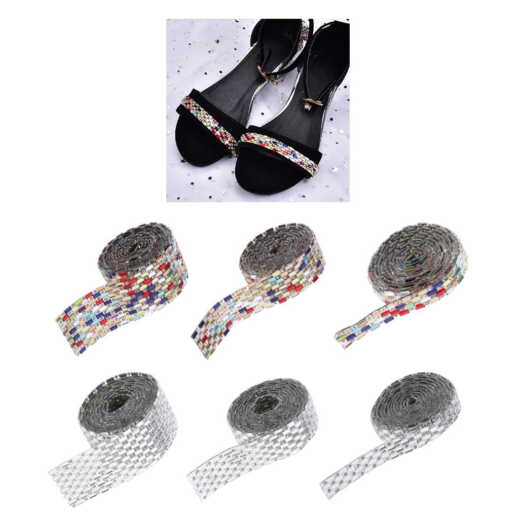 2 Cinta de Cristal Appliques Decorativos Adornos para Coser Recorte para Manualidades con Termofusible Adecuado para Bodas, 6 Piezas