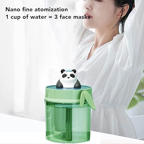 Miniatura 2 de Mini humidificador lindo panda 17.2 fl oz, humidificador de aire portátil, humidificación de aire alimentado por USB para escritorio, dormitorio,
