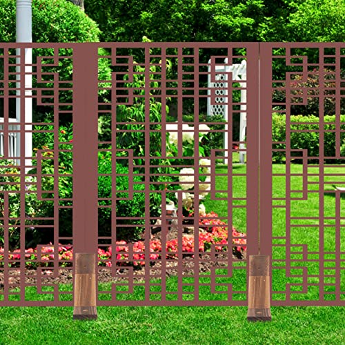 Happyyami 2pcs Room Divider Support Feet Wood Garden Fence Divider Extendable Instant Fence Wooden Garden Trellis Stand Base Privacy Screen Holder - Image 4
