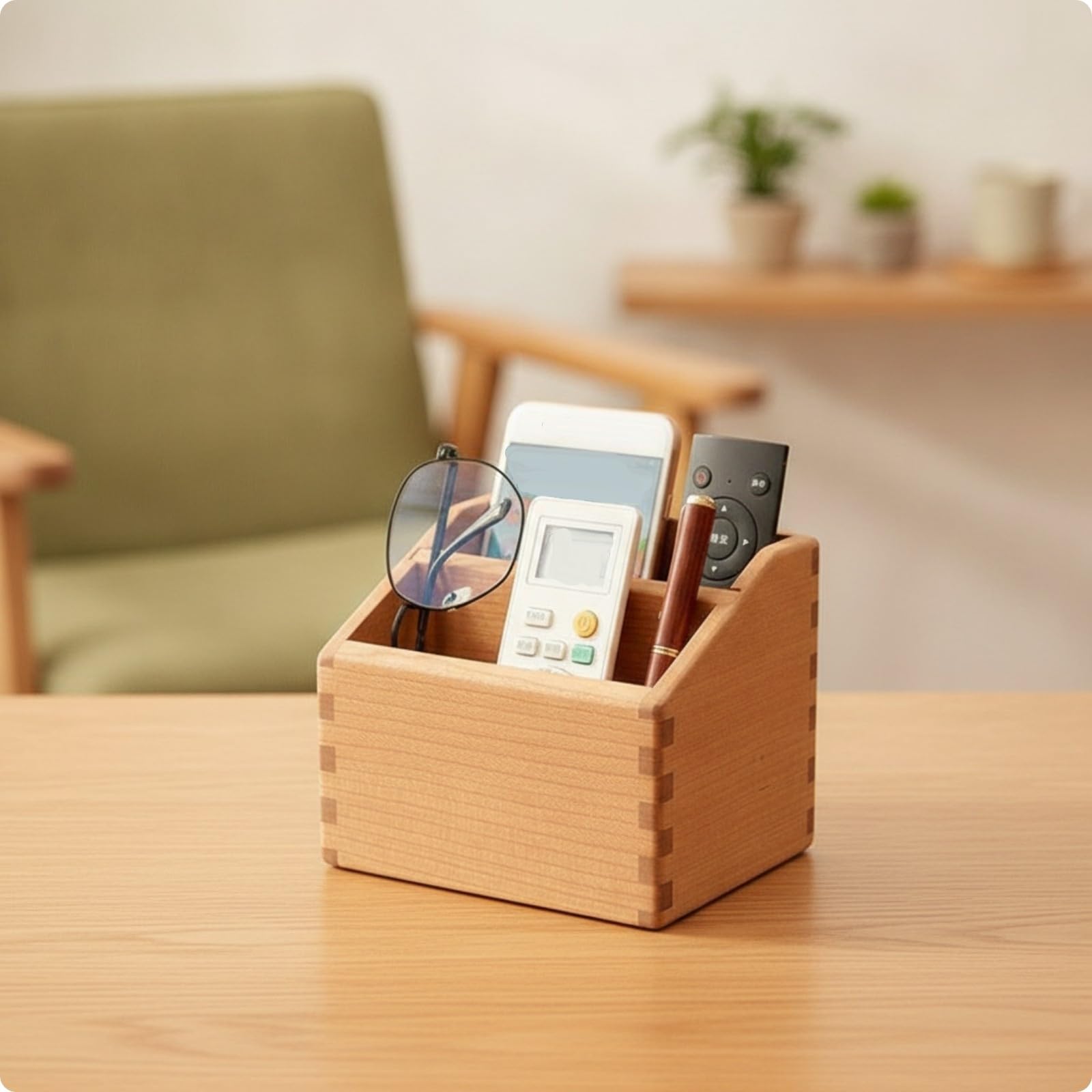KESOTO Organizador Escritorio con Ranuras | Aspecto y Cálido, Organizador Escritorio con Compartimentos, Lápices, para Recepción, 240x150x85mm