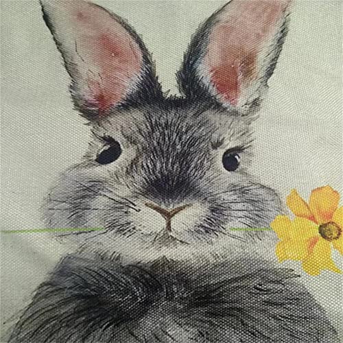 Welcome Easter Rabbit Garden Flag 12X18 Vertical Double Sided, Spring Bunny Yellow Flower Farmhouse Holiday Outside Burlap Yard Sign Flag Outdoor Burlap Seasonal Decor #TOP4