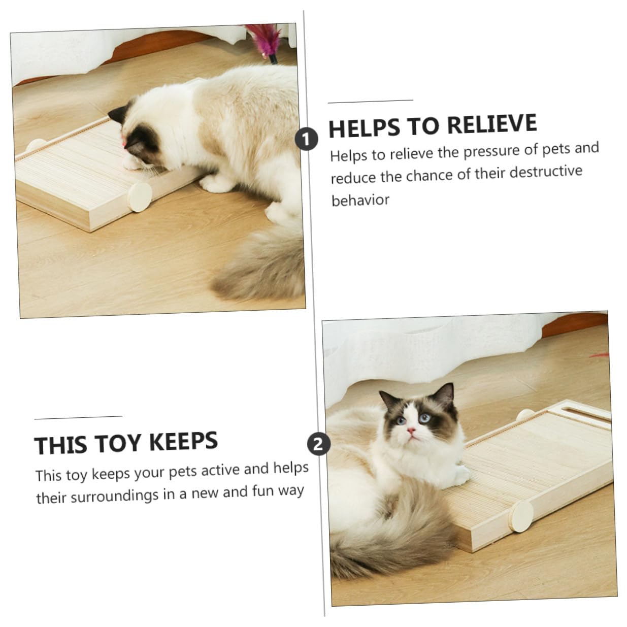 ERINGOGO Tiragraffi per Gatti in Legno Resistente e Multiuso, Tappetino per Graffiatura Durevole Che Protegge Mobili, per Pet Supply e attività del Gatto