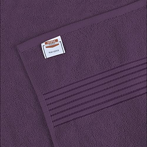 Utopia Towels - Bath Towels Set - Luxurious 600 Gsm 100% Ring Spun Cotton - Quick Dry, Highly Absorbent, Soft Feel Towels, Perfect For Daily Use (Pack Of 4) (27 X 54, Plum) #TOP2