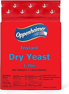 Instant Dry Yeast – 1.1 lb (500g) – Fast-Acting Yeast for Baking, Bread, Pizza Dough, and More, Kosher,