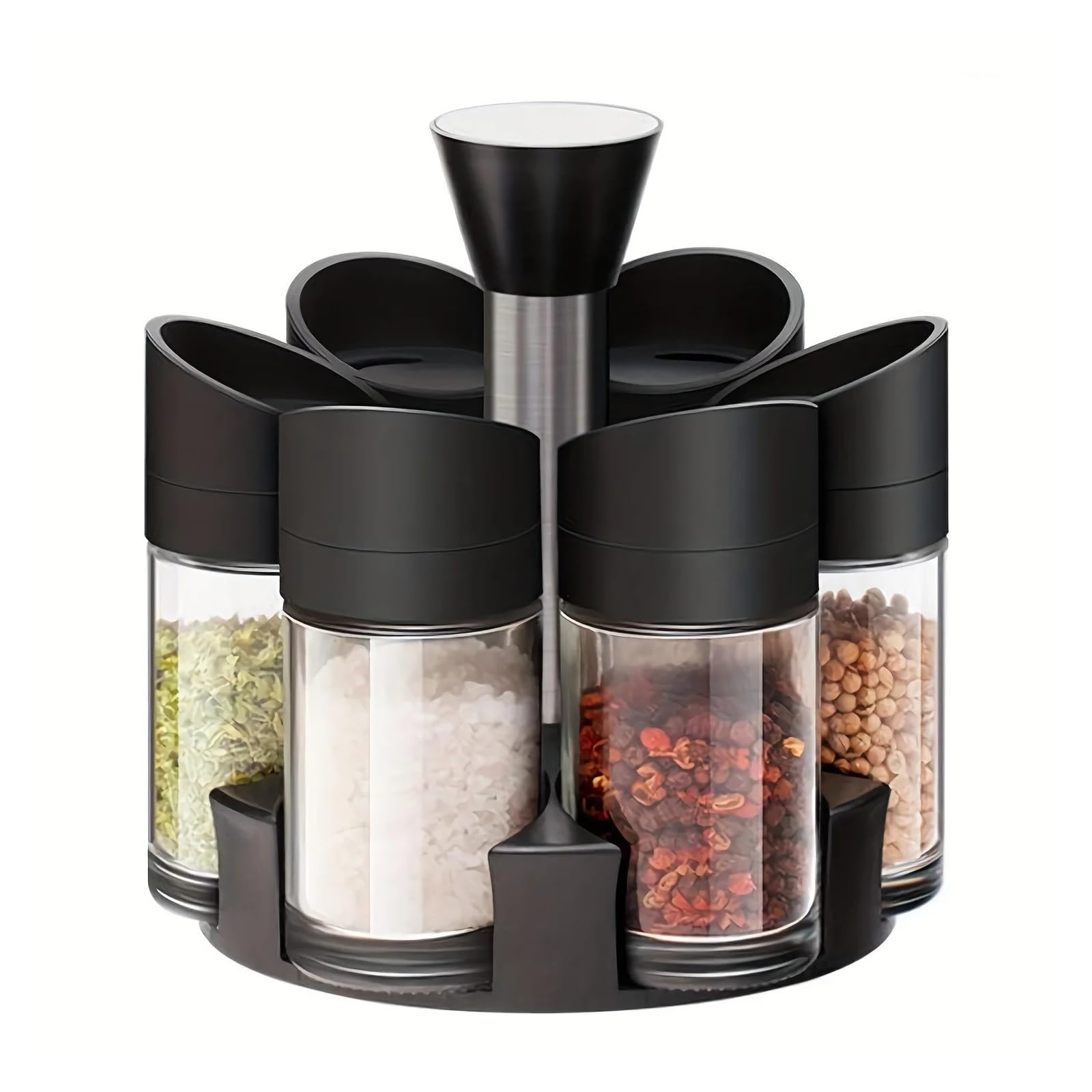 MKLHAVB Spice Container Spices And Seasonings Sets With Rack, Seasoning Organizer Spice Pots Storage Container Spice Bottle